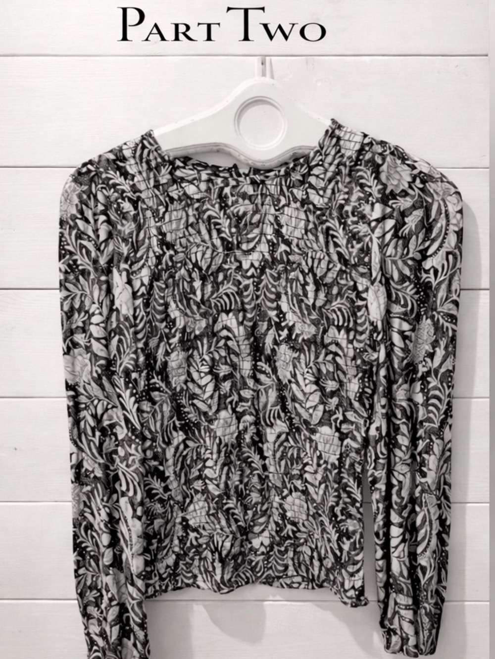 Smocked Print Blouse - Part Two (Size 34 / XS)
